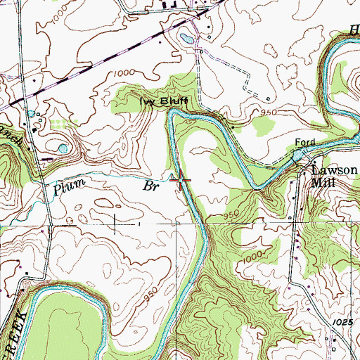 Topographic Map of Plum Branch, TN