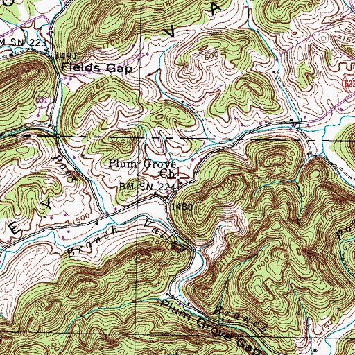 Topographic Map of Plum Grove Church, TN