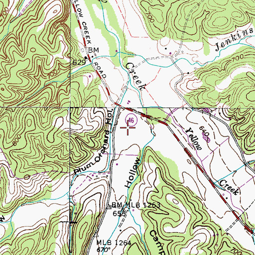 Topographic Map of Plum Orchard Hollow, TN