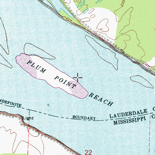 Topographic Map of Plum Point Reach, TN