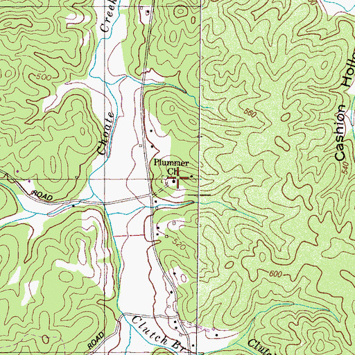 Topographic Map of Plummer Church, TN