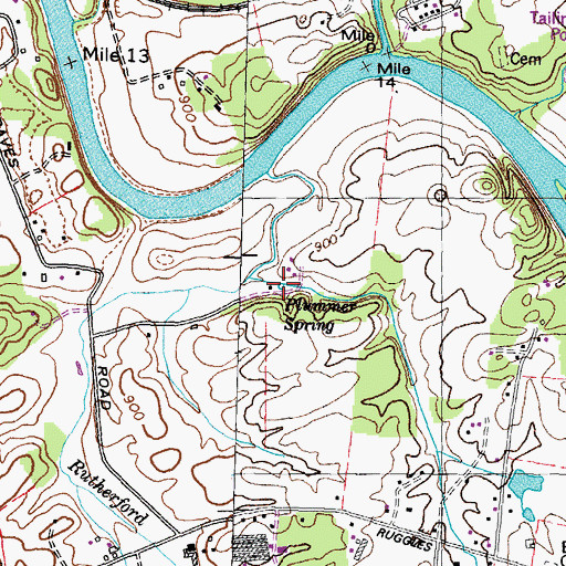 Topographic Map of Plummer Spring, TN