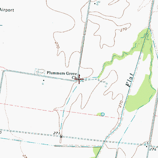 Topographic Map of Plummers Grove Church, TN