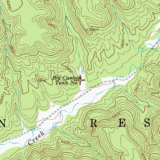 Topographic Map of Big Canyon Tank Number One, AZ
