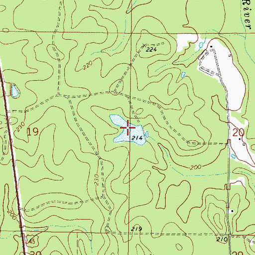 Topographic Map of Scott Paper Company Pond, AL