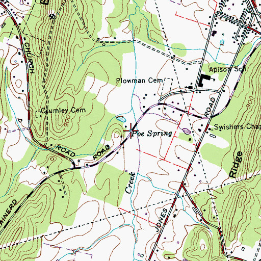 Topographic Map of Poe Spring, TN