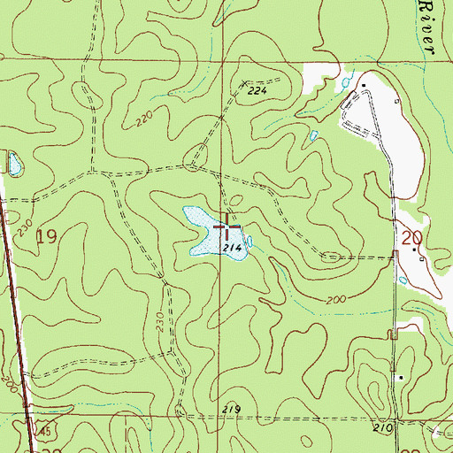Topographic Map of Scott Paper Company Dam, AL