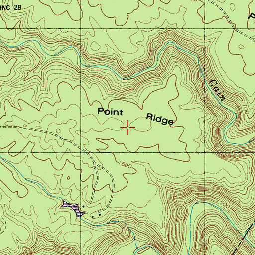 Topographic Map of Point Ridge, TN