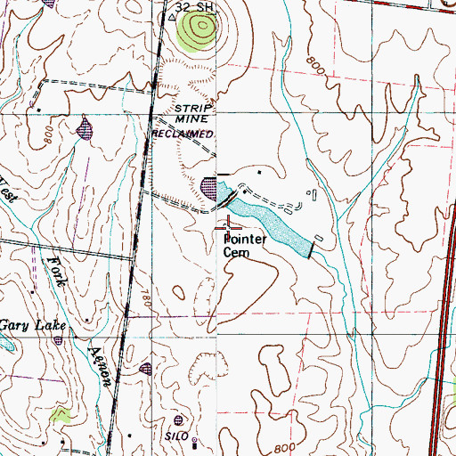 Topographic Map of Pointer Cemetery, TN