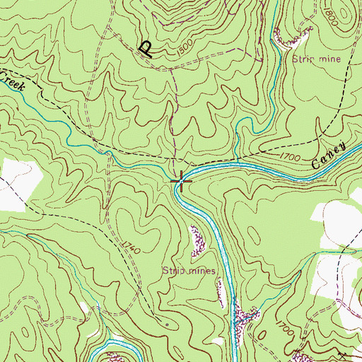 Topographic Map of Pokepatch Creek, TN
