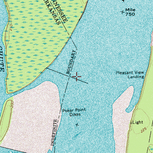 Topographic Map of Poker Point Dikes, TN