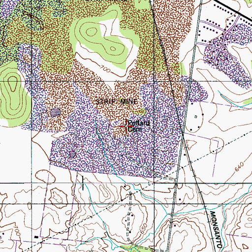 Topographic Map of Polard Cemetery, TN