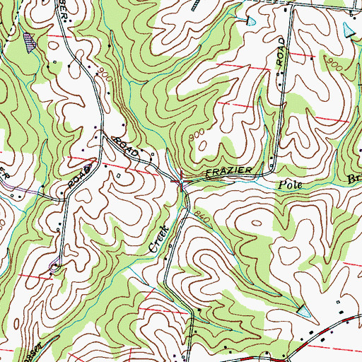 Topographic Map of Pole Bridge Branch, TN