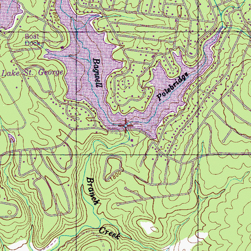 Topographic Map of Polebridge Branch, TN