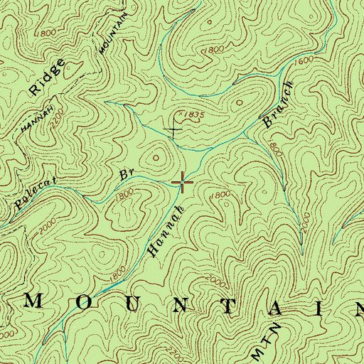 Topographic Map of Polecat Branch, TN