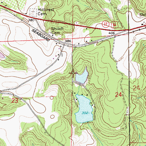 Topographic Map of Devaughn Lake Dam, AL