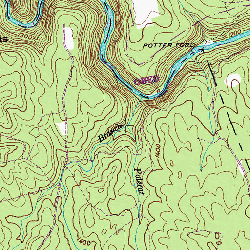 Topographic Map of Polecat Branch, TN