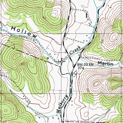 Topographic Map of Polecat Hollow, TN