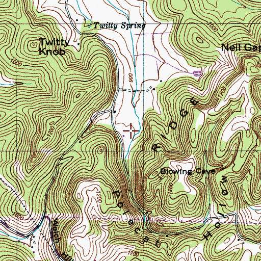 Topographic Map of Polecat Hollow, TN