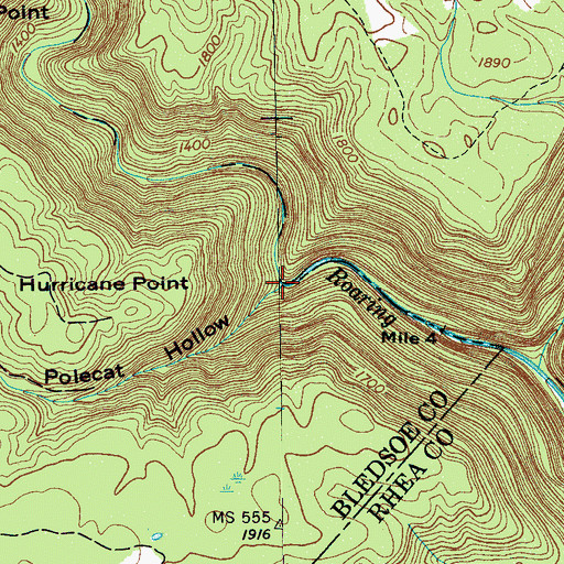 Topographic Map of Polecat Hollow, TN