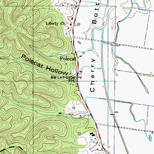 Topographic Map of Polecat Hollow, TN