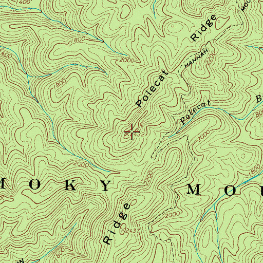 Topographic Map of Polecat Ridge, TN