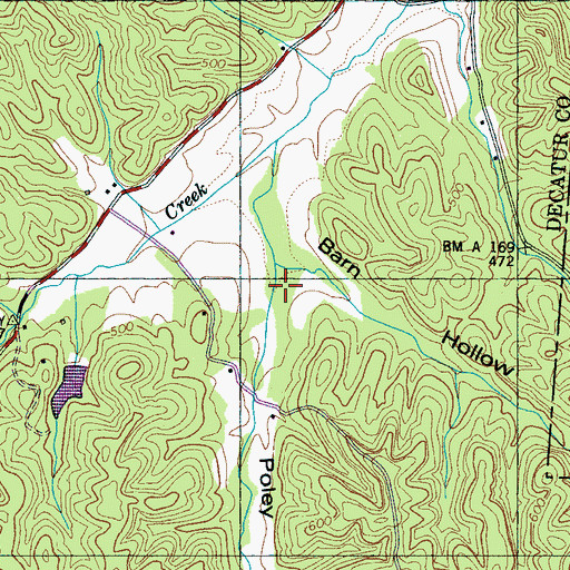Topographic Map of Poley Hollow, TN