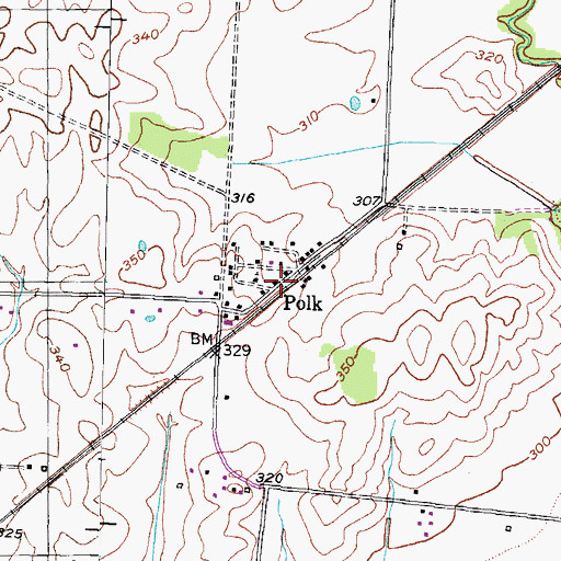 Topographic Map of Polk, TN
