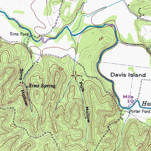 Topographic Map of Polk Hollow, TN