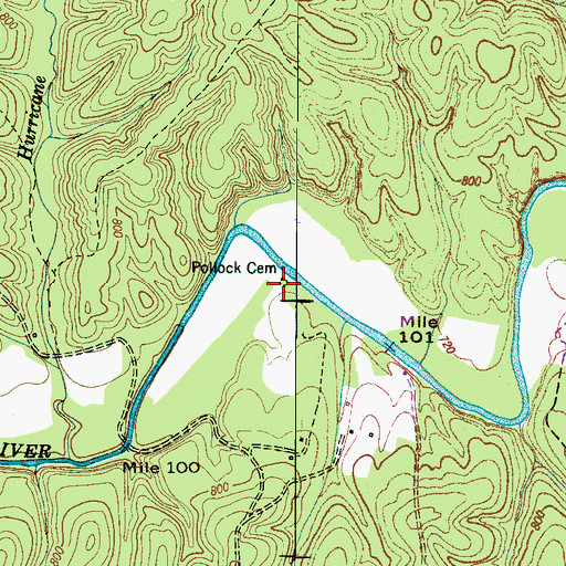 Topographic Map of Pollock Cemetery, TN