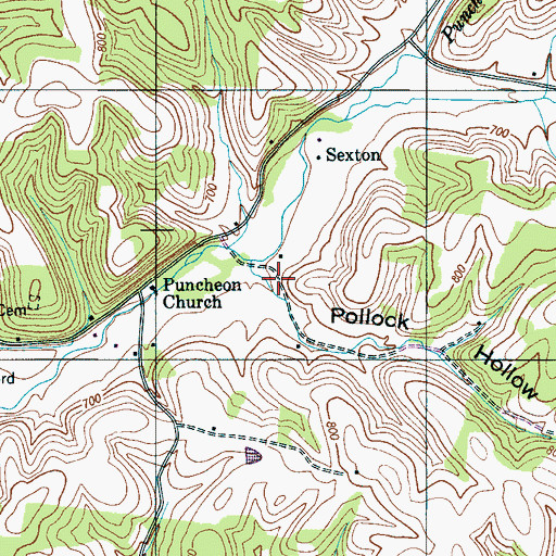 Topographic Map of Pollock Hollow, TN