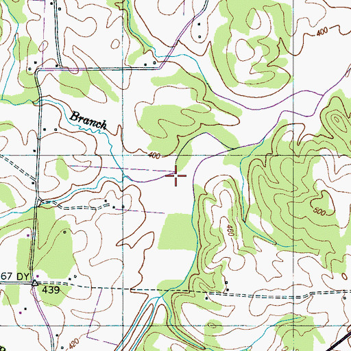Topographic Map of Polly Branch, TN