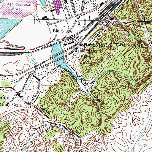 Topographic Map of Polly Branch, TN