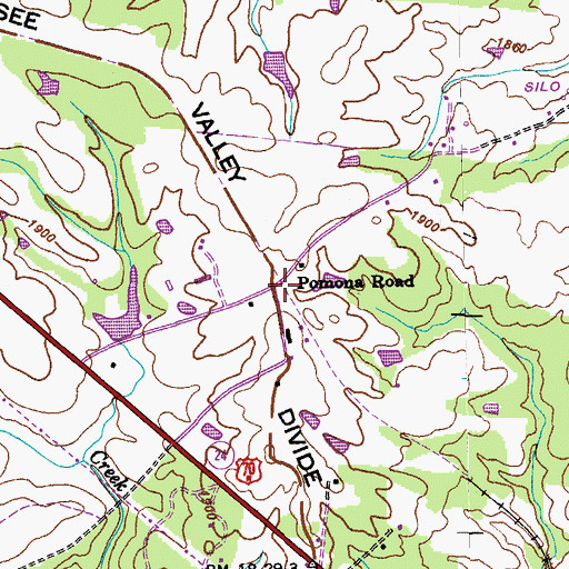 Topographic Map of Pomana Road, TN