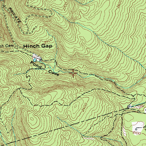 Topographic Map of Pond Cove, TN