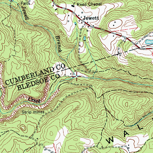 Topographic Map of Pond Cove Creek, TN