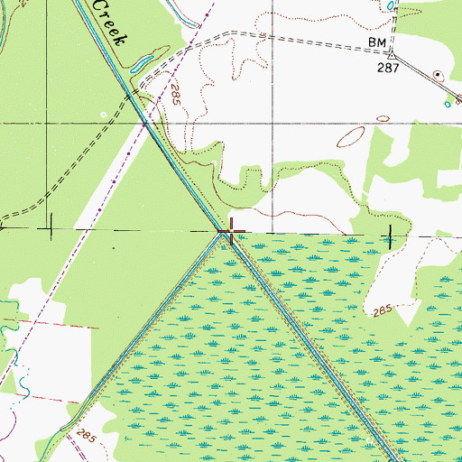 Topographic Map of Pond Creek, TN