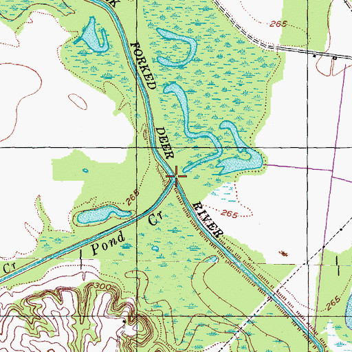 Topographic Map of Pond Creek, TN