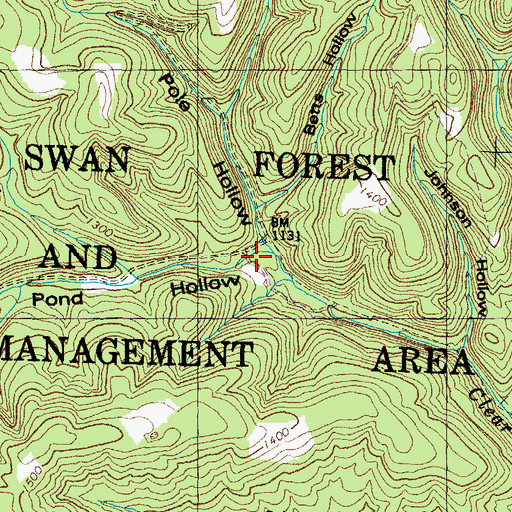 Topographic Map of Pond Hollow, TN