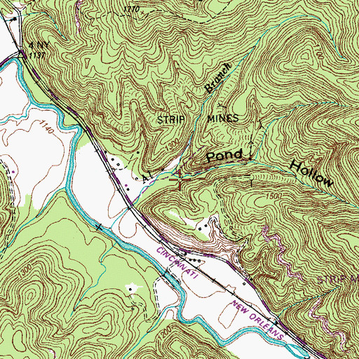 Topographic Map of Pond Hollow, TN