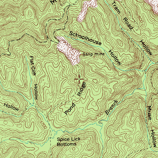 Topographic Map of Pond Ridge, TN