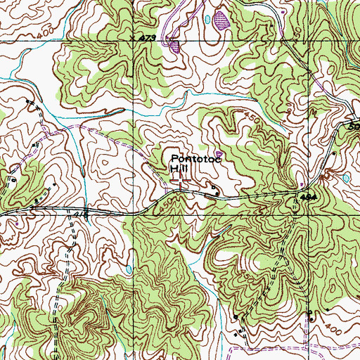 Topographic Map of Pontotoc Hill, TN
