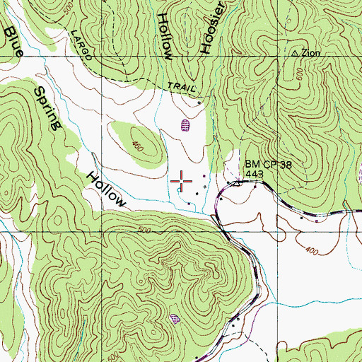 Topographic Map of Poor Hollow, TN
