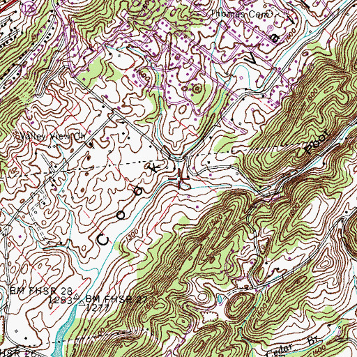 Topographic Map of Poor Hollow, TN