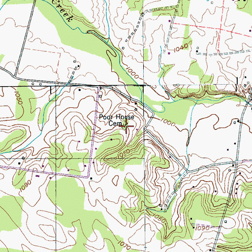 Topographic Map of Poor House Cemetery, TN