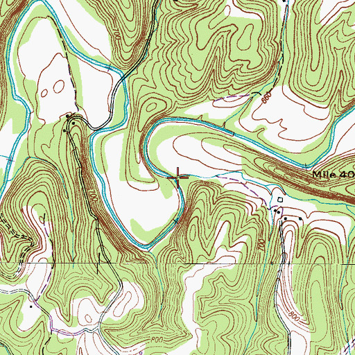 Topographic Map of Poplar Branch, TN