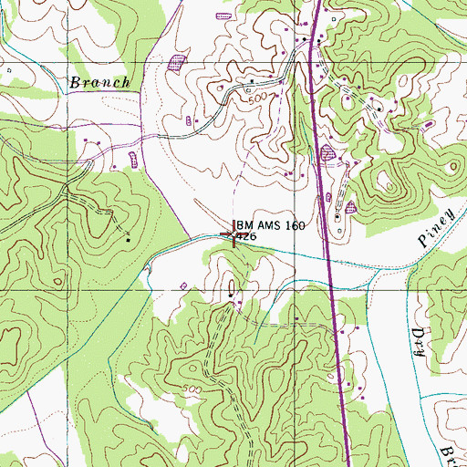 Topographic Map of Poplar Branch, TN