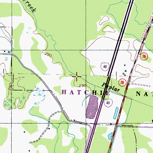 Topographic Map of Poplar Creek, TN