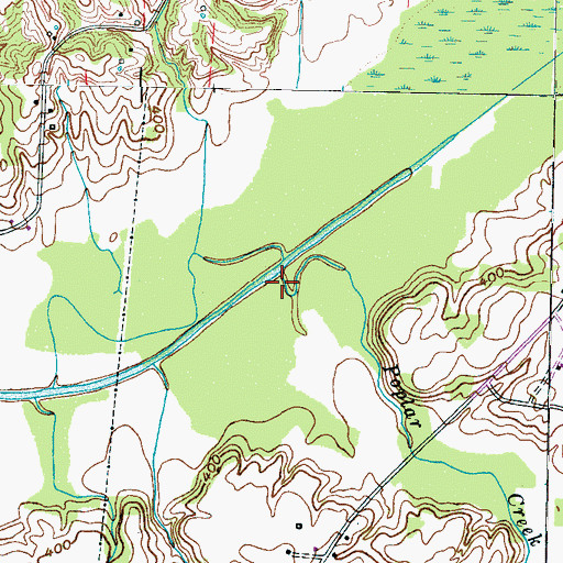 Topographic Map of Poplar Creek, TN