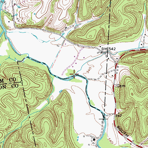 Topographic Map of Poplar Creek, TN